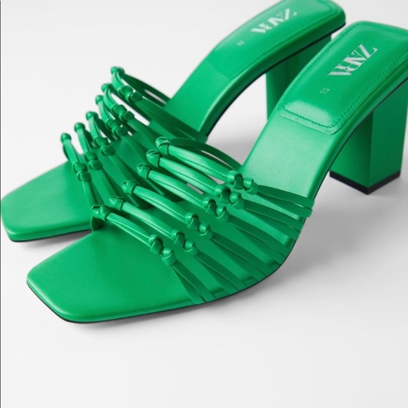 zara green mules